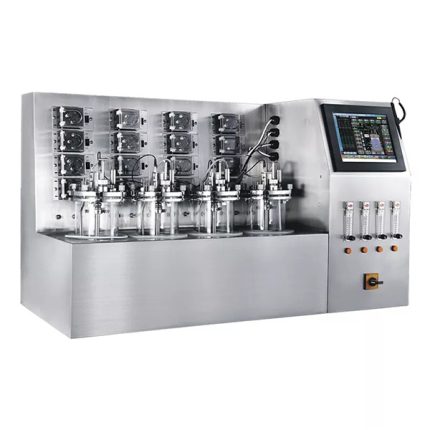 vairāku paralēlu stikla fermentatoru bioreaktoru sistēma